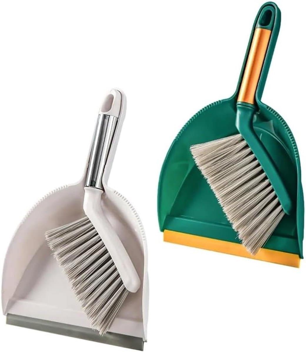 Mini Stoffer en Blikset - Kleine Bezem - Tafel Schoonmaken - Zachte Borstelharen - 27 cm - Grijs — afbeelding 1
