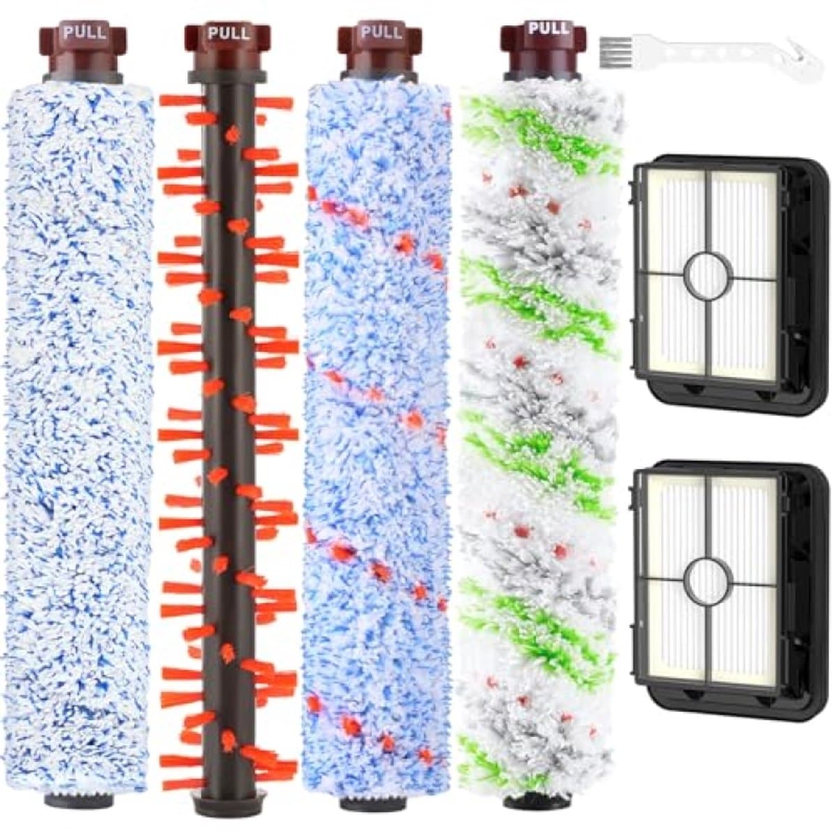PromoHome Vervangende Accessoireset voor Bissell CrossWave C3 Pro 3555N – 3 Borstels + 2 Filters + Reinigingsborstel — afbeelding 1