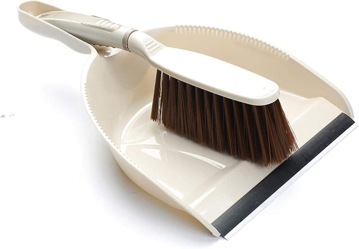 Bezem stoffer set - Kleine borstel - Desktop reinigen - Ruimtebesparend ontwerp - 31x21cm - Beige — afbeelding 1