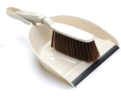 Bezem stoffer set - Kleine borstel - Desktop reinigen - Ruimtebesparend ontwerp - 31x21cm - Beige