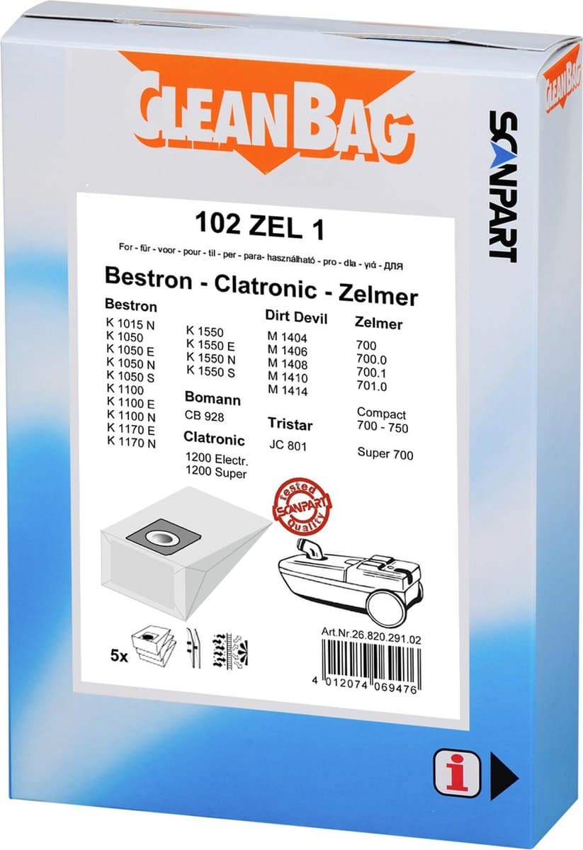 stofzuigerzak papier (doos) K0005S 5st. — afbeelding 1