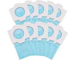 10x Stofzakken - geschikt voor Makita DCL182ZB, DCL182, CL107FD, DCL282, CL121D, CL002G - 194566-1 Blauw - 10.16 x 18.42 x 1.91 cm - voor kruimeldief snoerloos, handstofzuiger