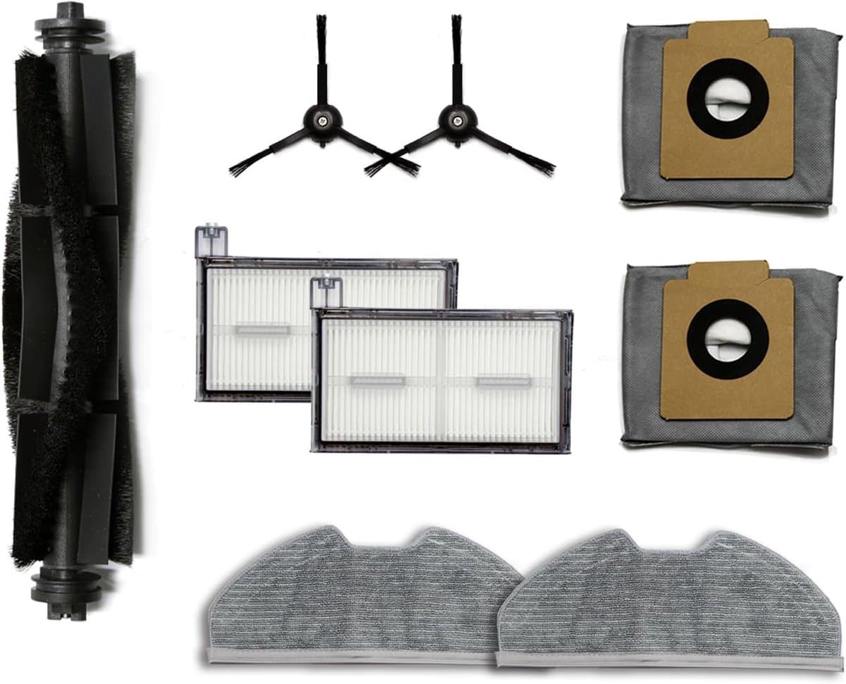 Geschikt voor Eufy X8 Pro-serie, geschikt voor de Eufy Clean X8 Pro robotstofzuiger (9-delige set - borstelrol, bezem, filter, stofzak, dweil) - Vervangende onderdelen voor robotstofzuigers — afbeelding 1
