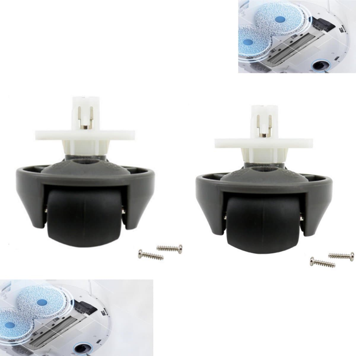 2 x stofzuigers Onderdelen - Universeel Wiel - Geschikt voor Roborock S7/S8-serie, T7S/G10/G20-serie (4.6 x 4.8CM) — afbeelding 1