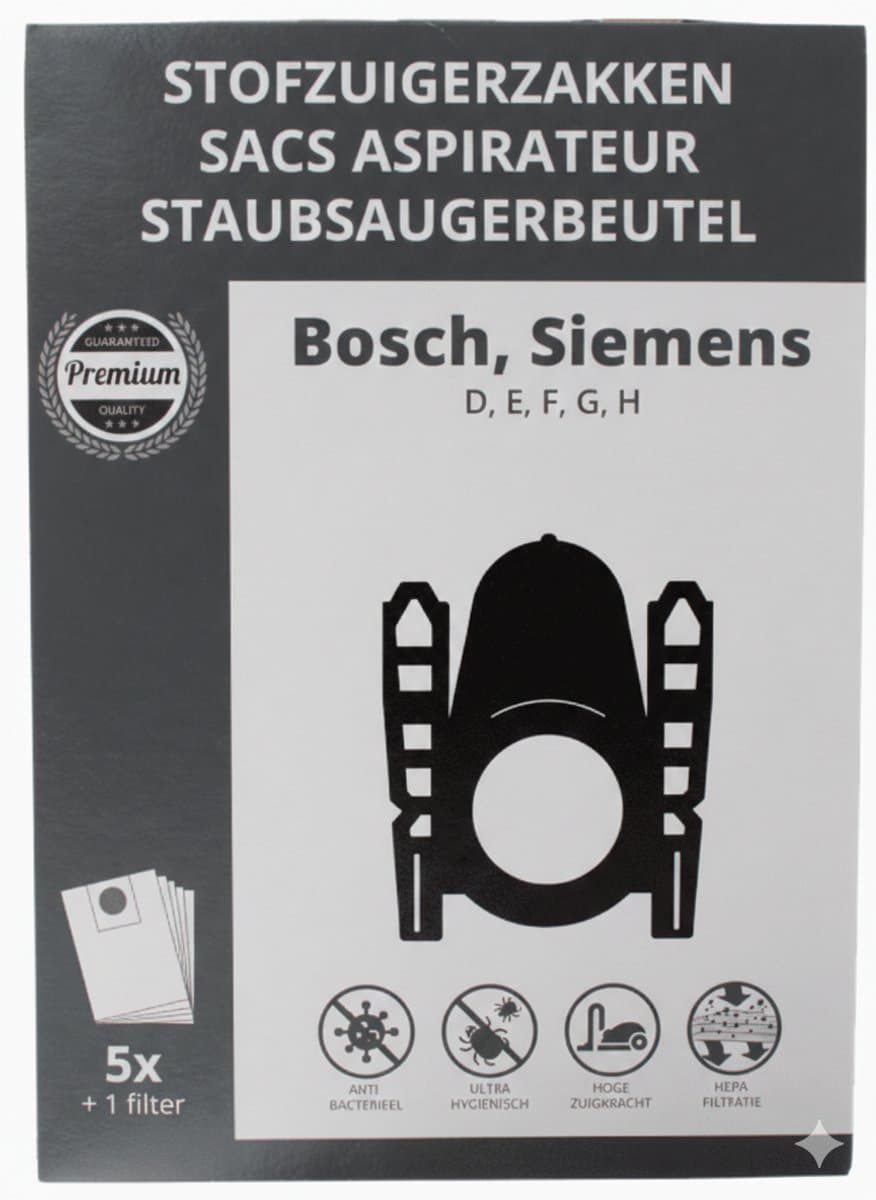 Stofzuigerzakken – Geschikt voor Bosch / Siemens – 5 Stuks — afbeelding 1