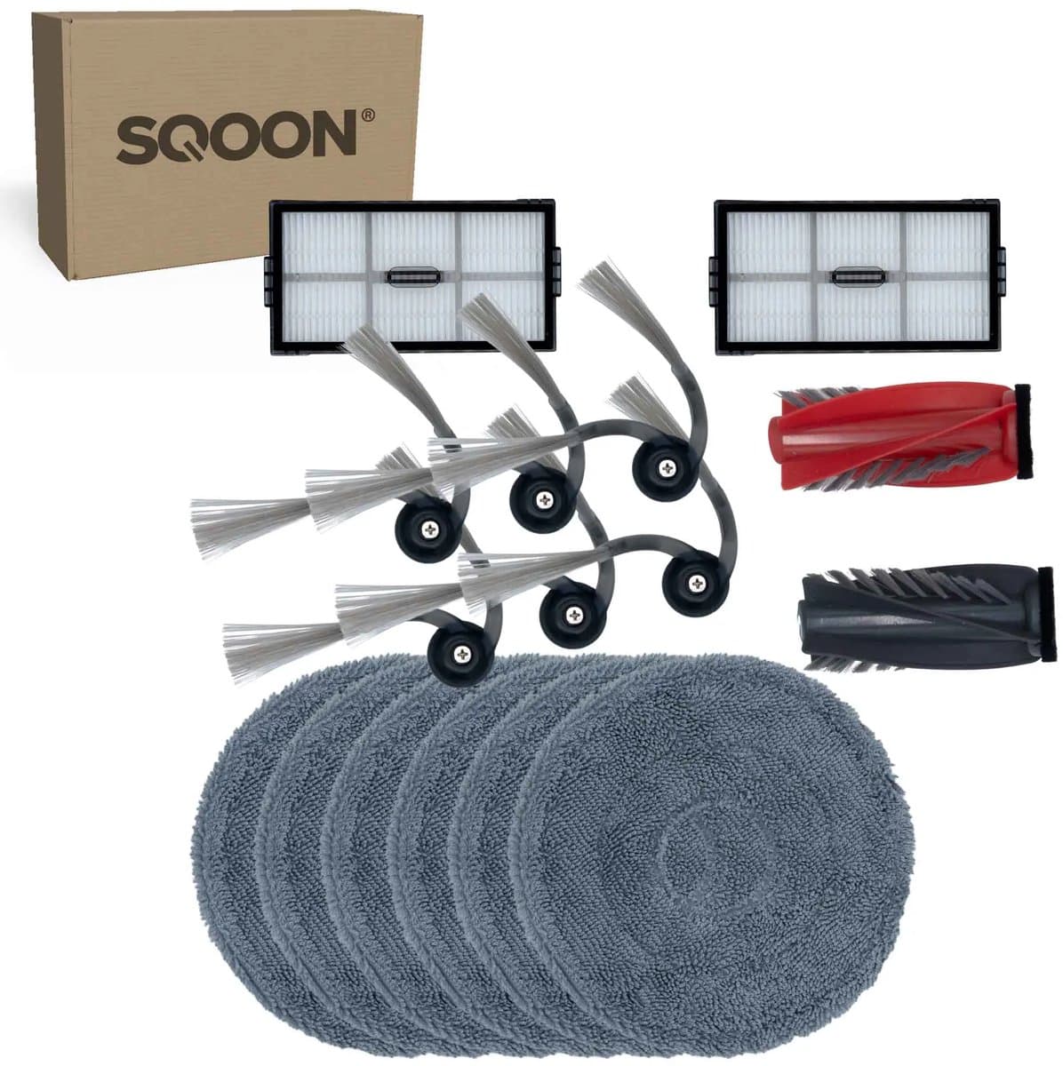 SQOON® vervangingsset geschikt voor Roborock Saros 10R - 15-delige onderhoudskit voor robotstofzuigeronderhoud — afbeelding 1