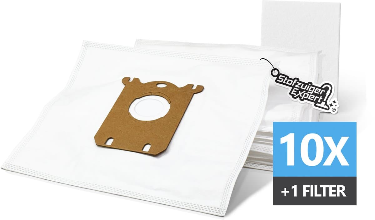 10x S-Bag Stofzuigerzakken geschikt voor Philips, AEG, Electrolux Microvezel - 10x stofzakken + 1 Filter - A-Kwaliteit Alternatief — afbeelding 1