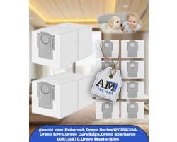 Stofzakken gescht voor Roborock Qrevo Series/QV35S/35A,Qrevo S/Pro,Qrevo Curv/Edge,Qrevo S5V/Saros 10R/10/Z70,Qrevo Master/Slim Robotstofzuiger Accessoires,10 Stuks 3L Stofzuigerzakken met Hoge Capaciteit