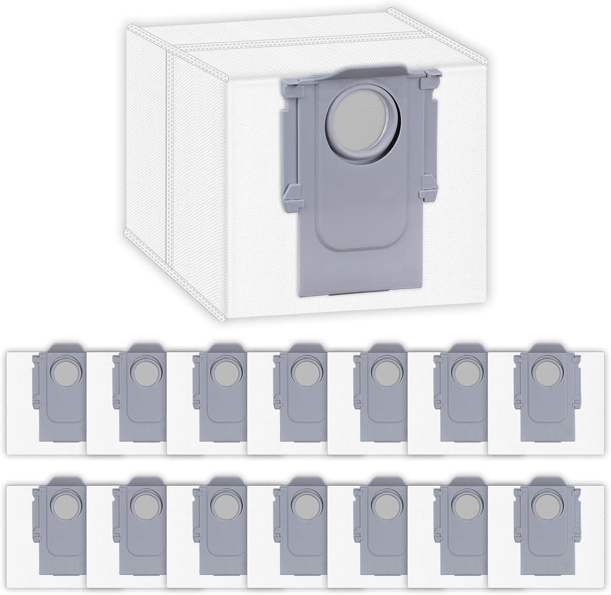 (15 Pack) Vervangende Stofzakken Geschikt voor Roborock S8+/ S8 Pro Ultra/ /Q8 Max Max+/ S7 MaxV Ultra/ Q5/ Q5+/ Q7/ Q7+/ Q7 Max/ Q7 Max+/ S7 Pro Ultra, Zelflegende Dock-Wegwerpzakken, 3L Capaciteit — afbeelding 1