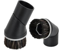 Dailygoods- Stofzuigerborstel Roterend - Universeel - Meubelborstel - 35 mm - 2 Stuks - Robuuste Kunststof - 360 Graden Draaibaar - Reinigingsborstel
