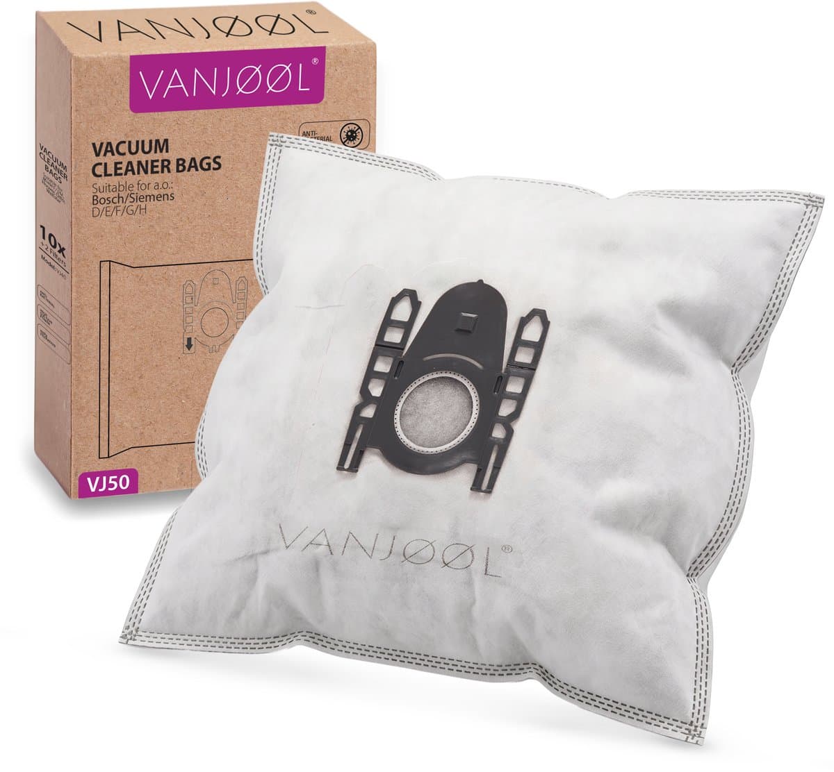 VANJOOL® Stofzuigerzakken voor Bosch & Siemens Type D/E/F/G/H – Geschikt voor BBZ41FGALL, SI52 en G ALL – 20 Stuks – PowerProtect-Compatibel – Sterke Filtratie & Perfecte Pasvorm — afbeelding 1