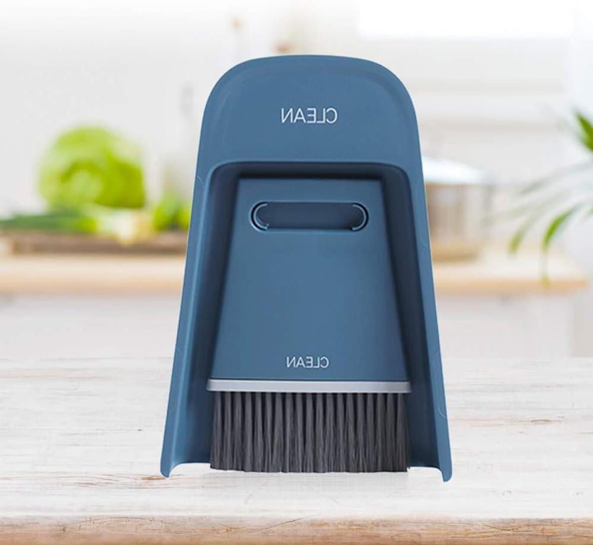Stoffer en Blik Set - Mini Bezem Set - Desktop Schoonmaken - Ruimtebesparend Compact Ontwerp - 19.5 x 13.3 cm — afbeelding 1
