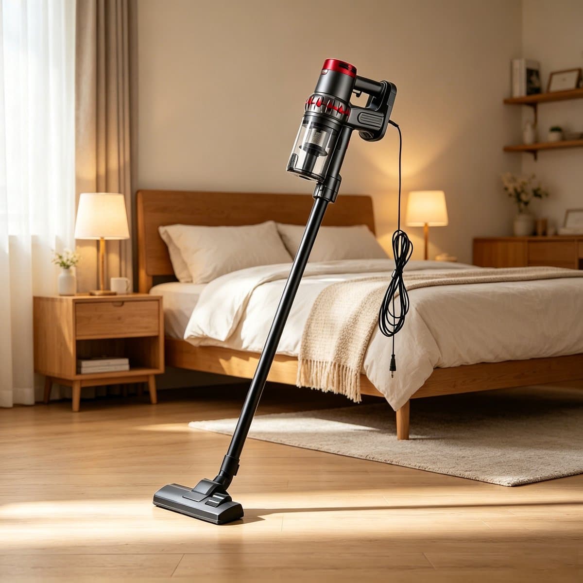 Een handstofzuiger met snoer voorzien van een HEPA-filter en een extra grote stofbak de krachtige zuigkracht van 11.000 Pa verwijdert effectief haar en stof van tapijten en vloeren ideaal voor mensen met allergieën en huisdierbezitters — afbeelding 1