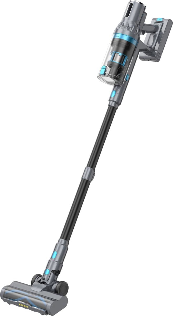 Kymo Steelstofzuiger Draadloos - 450W - 33kPa - Stofzuiger Zonder Zak - Draadloze Stofzuiger op Accu - Kruimeldief - Handstofzuiger - Snoerloze Stofzuiger - Voor Dierenharen - 62 Min Accu - 450W - HEPA Filter — afbeelding 1