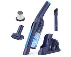 BOLLIT Kruimeldief 250W - Kruimelzuiger Snoerloos - Krachtige Handstofzuiger 22Kpa - Draadloos - Autostofzuiger – incl. Oplaadstation