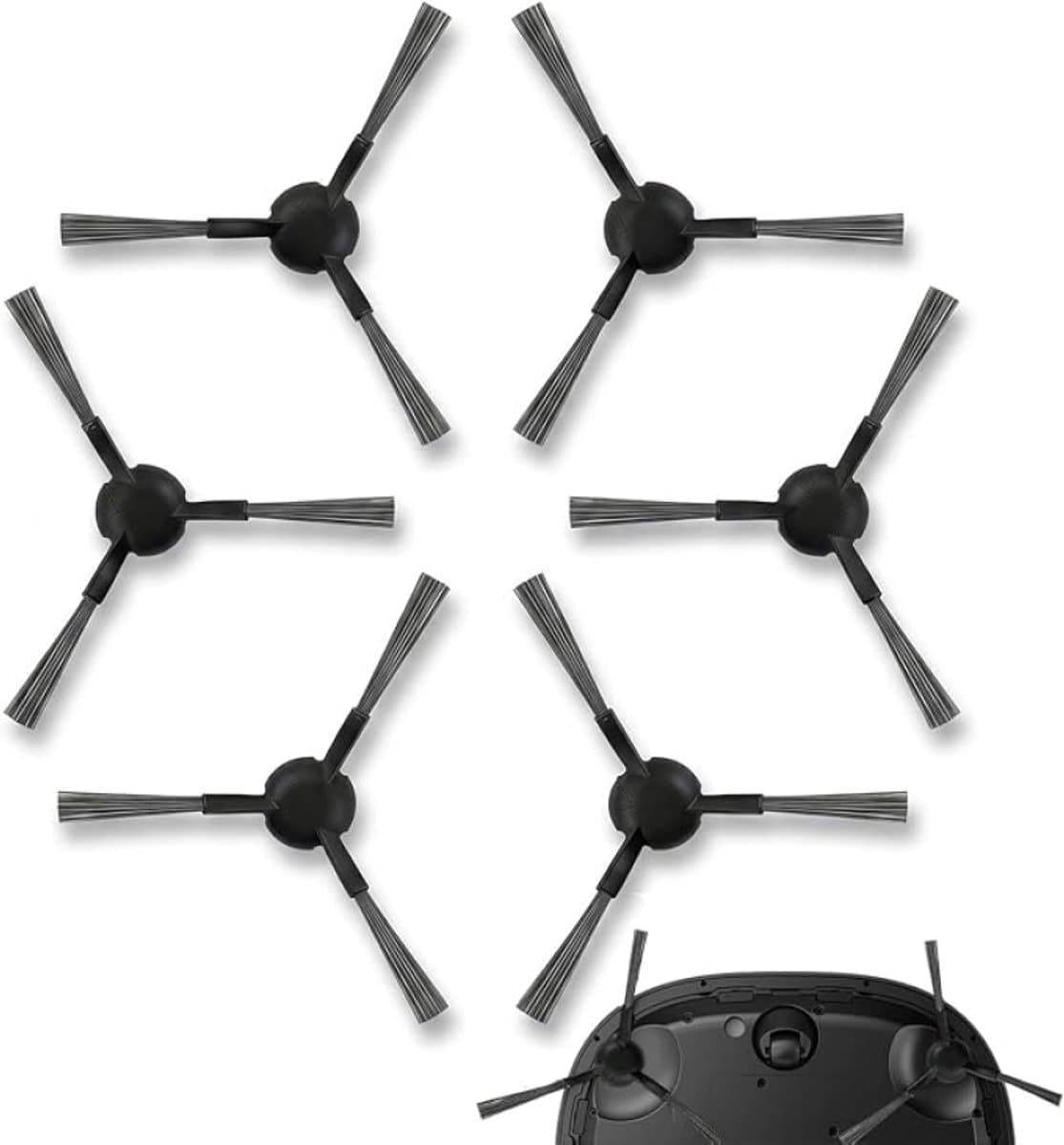 6 stuks zijborstels voor Dreame L40 Ultra AE, E30 Ultra, L10s Pro Ultra Heat – vervangende zijborstels voor L10s Ultra Gen 2, X30 Ultra, L20 Ultra, Mova S10 robotstofzuigers – flexibele siliconen — afbeelding 1