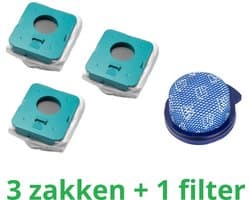 3 x zakken hoogwaardige vervanging voor SAMSUNG BESPOKE JET + 1 filter HEPA compatibel VS20A958FWN - VS20A95923B/AA stok stofzuiger-onderdelen-het onderdeelnummer van het origineel is: Samsung VCA-ADB952 -schoonmaakstations