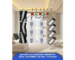 17 robot vacuum cleaner replacement parts geschikt voor ECOVACS DEEBOTX1 Omni / X1TURBO / X1 Plus / T10 Omni accessories 1 roller brush 4 HEPA filters 6 dust bags 6 side brushes
