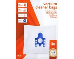 Vacustock stofzuigerzakken voor o.a. Miele G/H/N, Moulinex, Weltstar - doos 5 zakken en 1 filter
