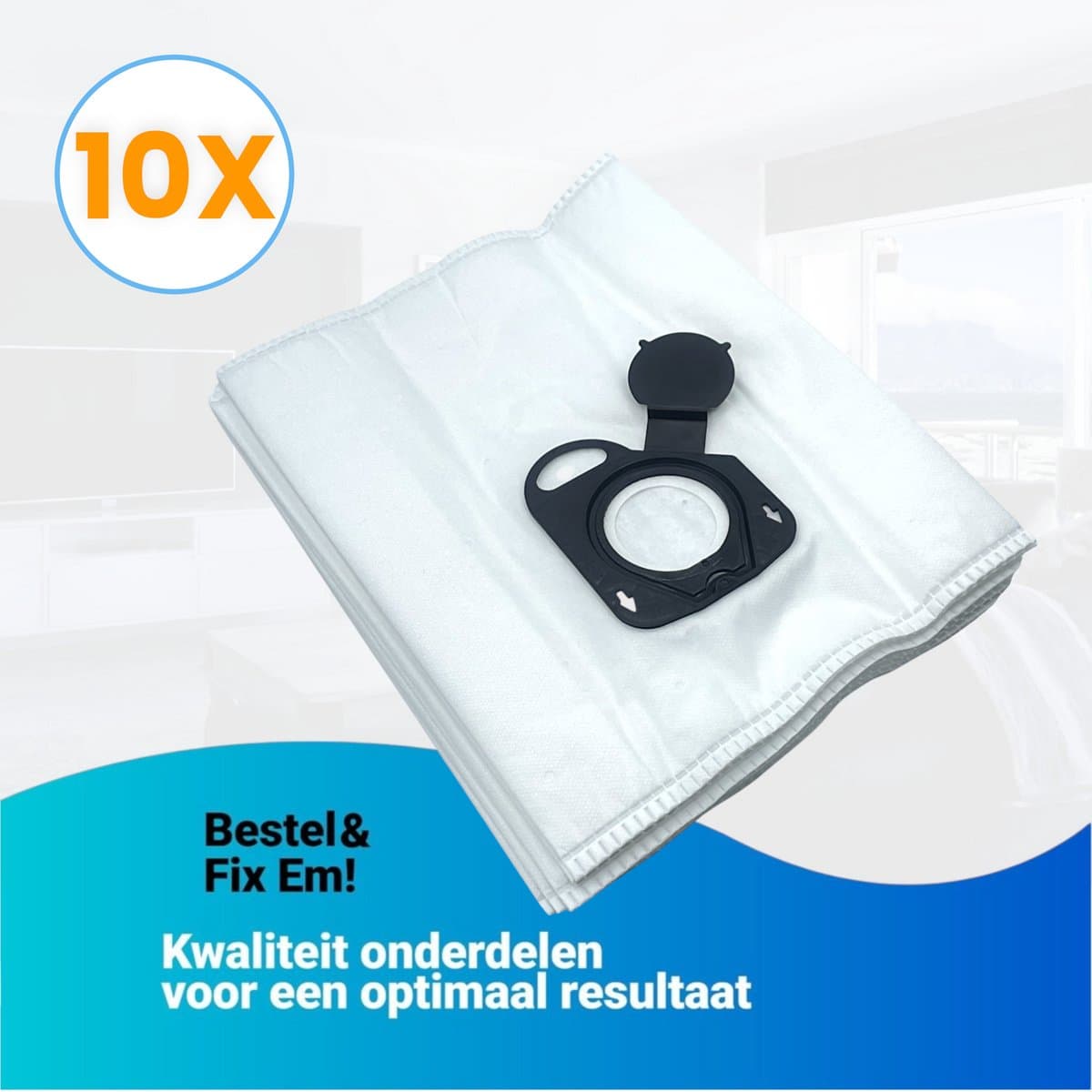 Fixem 10x Stofzuigerzakken Geschikt voor Rowenta Silence Force - X Trem power - Green force - Power XXL en Compact Series ZR200520 ZR200540 ZR200720 ZR200920 — afbeelding 1