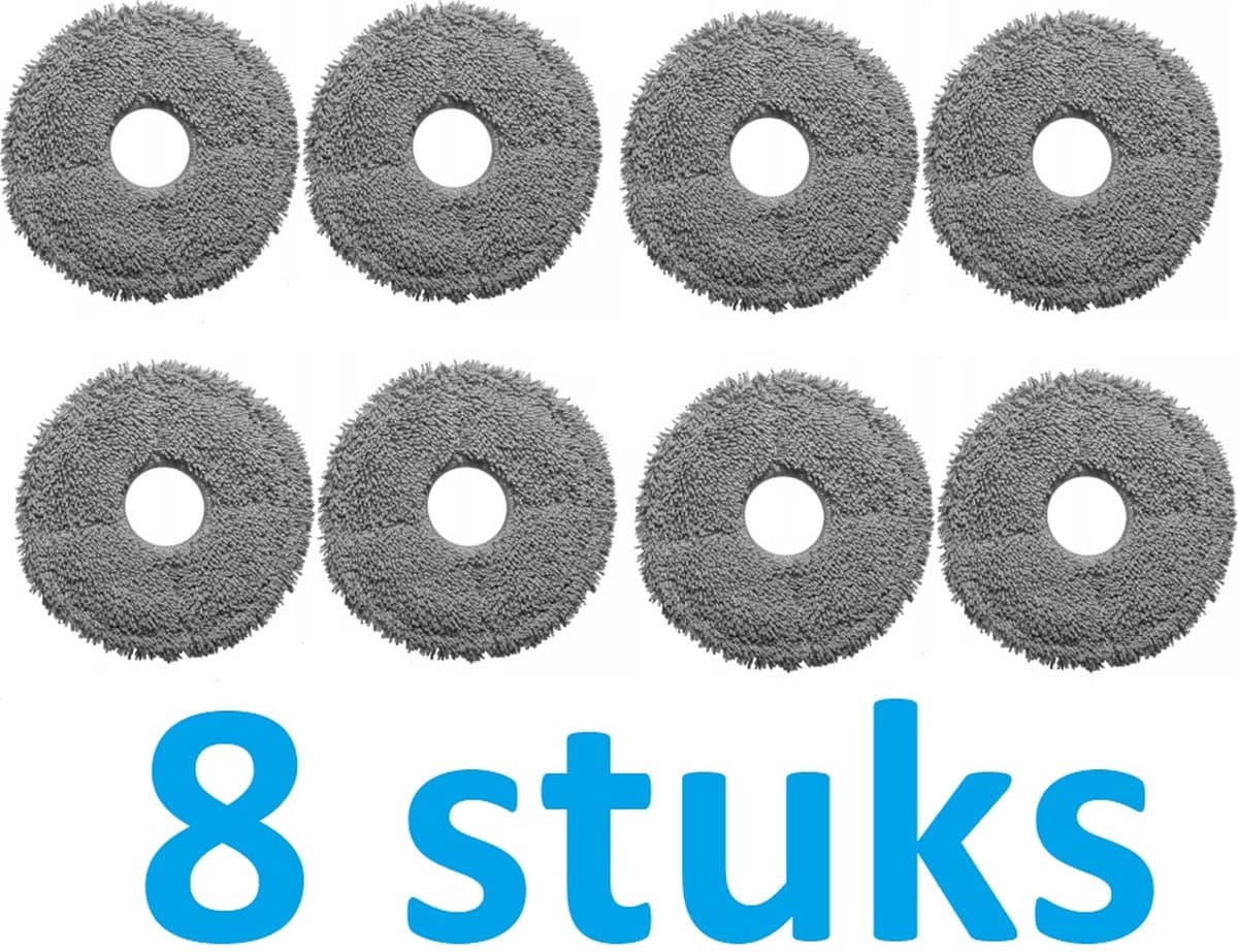 8 x Mop - Dweildoek voor Roborock - Dreame - X30 - X40 - X50 - Xiaomi - beste kwaliteit vervangingen - voor robotstofzuiger - dweilrobot robotstofzuiger — afbeelding 1