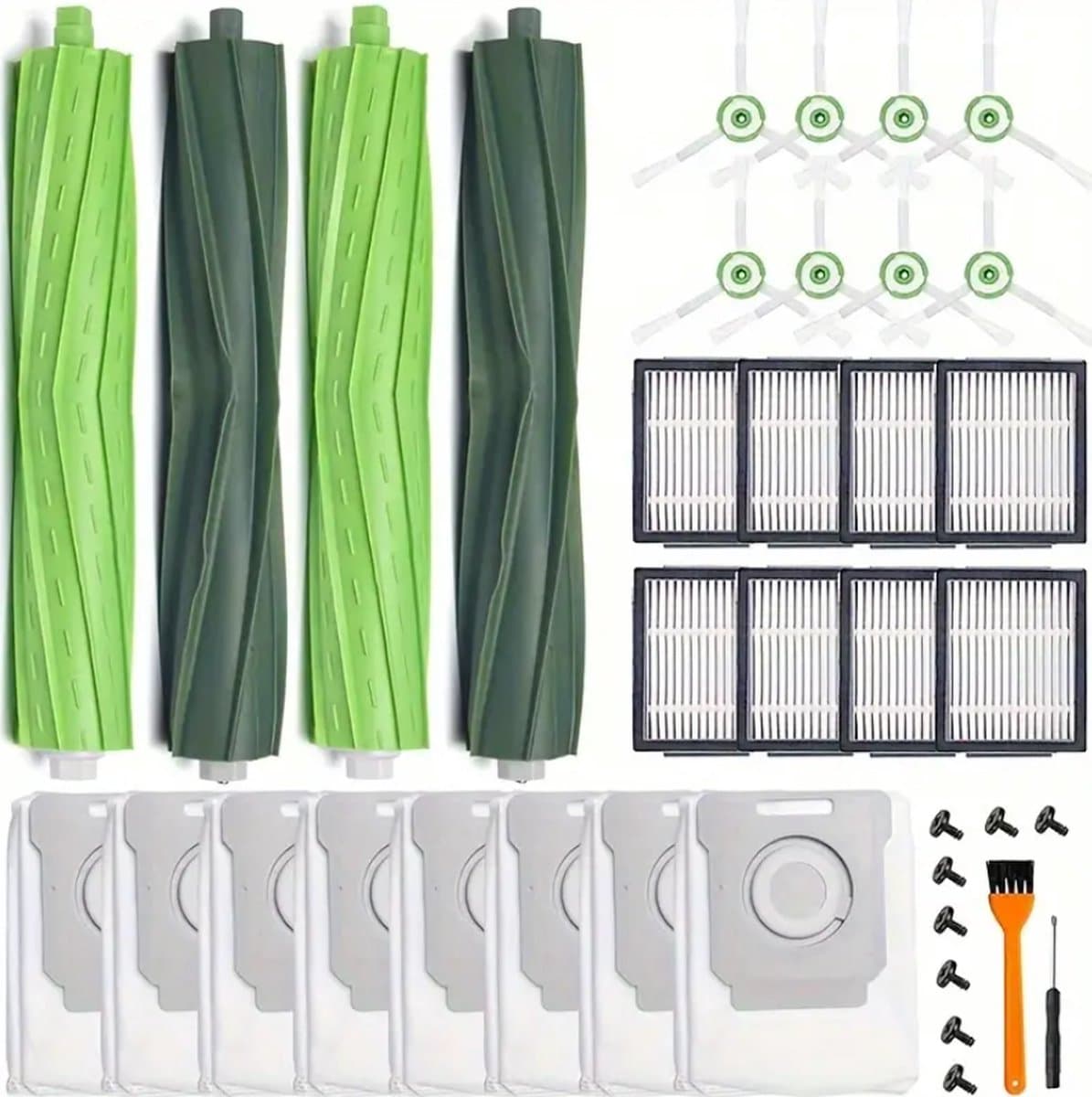 Dutchers® - 28-delige Stofzuiger Irobot Accessoireset - Onderhoudsset - XXXL- Roomba onderdelen - Geschikt voor iRobot i3 i3+ i7 i7+ i4 i6 i6+ i8 i8+ E5 E6 E7 (niet J7+) - Reserve Onderdelen - Stofzuigerzakken - Hepa filters - Zijborstels — afbeelding 1