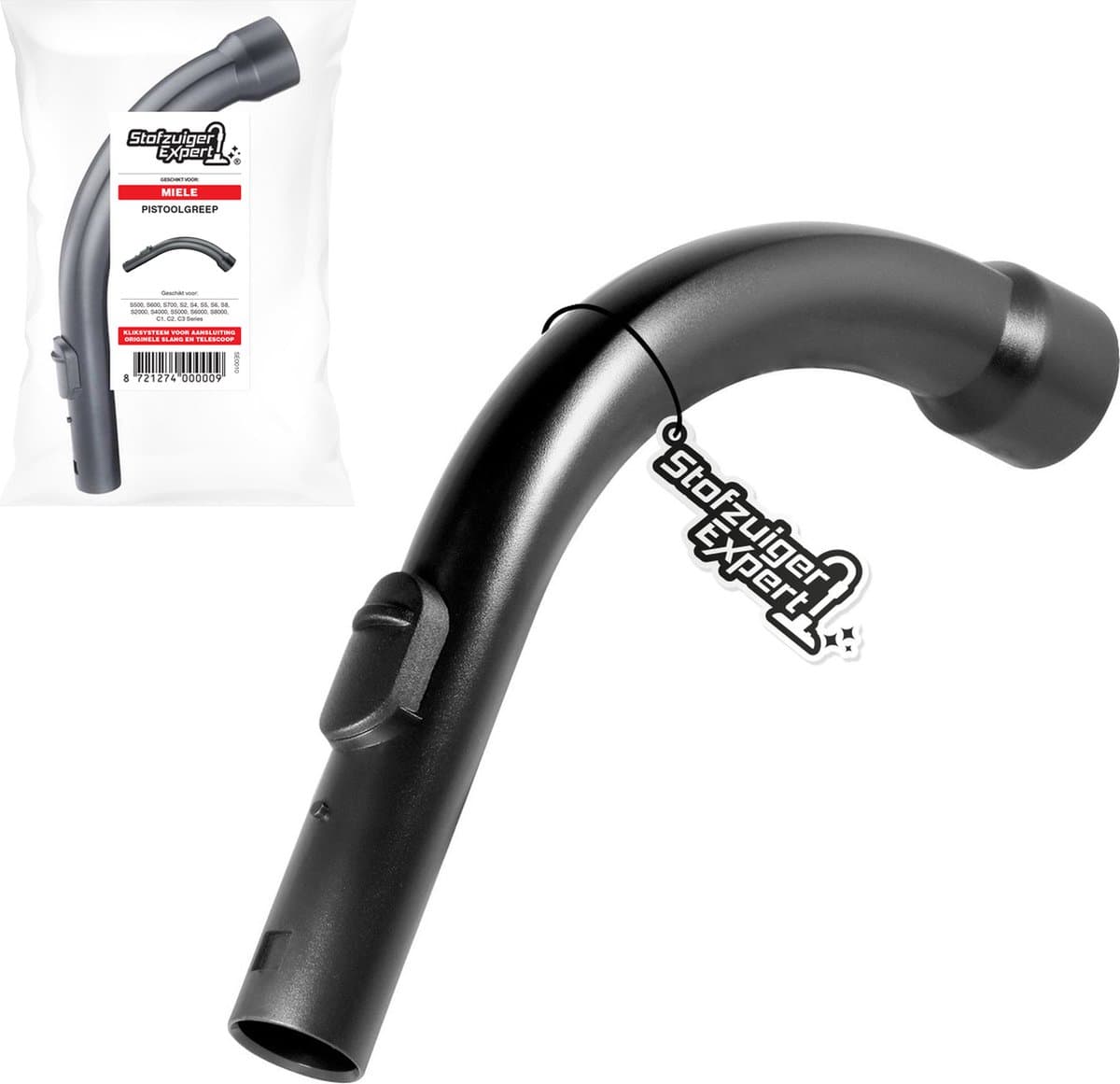 Handgreep geschikt voor Miele - Past op o.a. C1, C2, S2000, S4000, S5000, S6000, S8000, S2, S4, S5, S6 en S8 series - Pistoolgreep van hoge kwaliteit - Simpel zelf uw greep vervangen van uw stofzuiger! — afbeelding 1