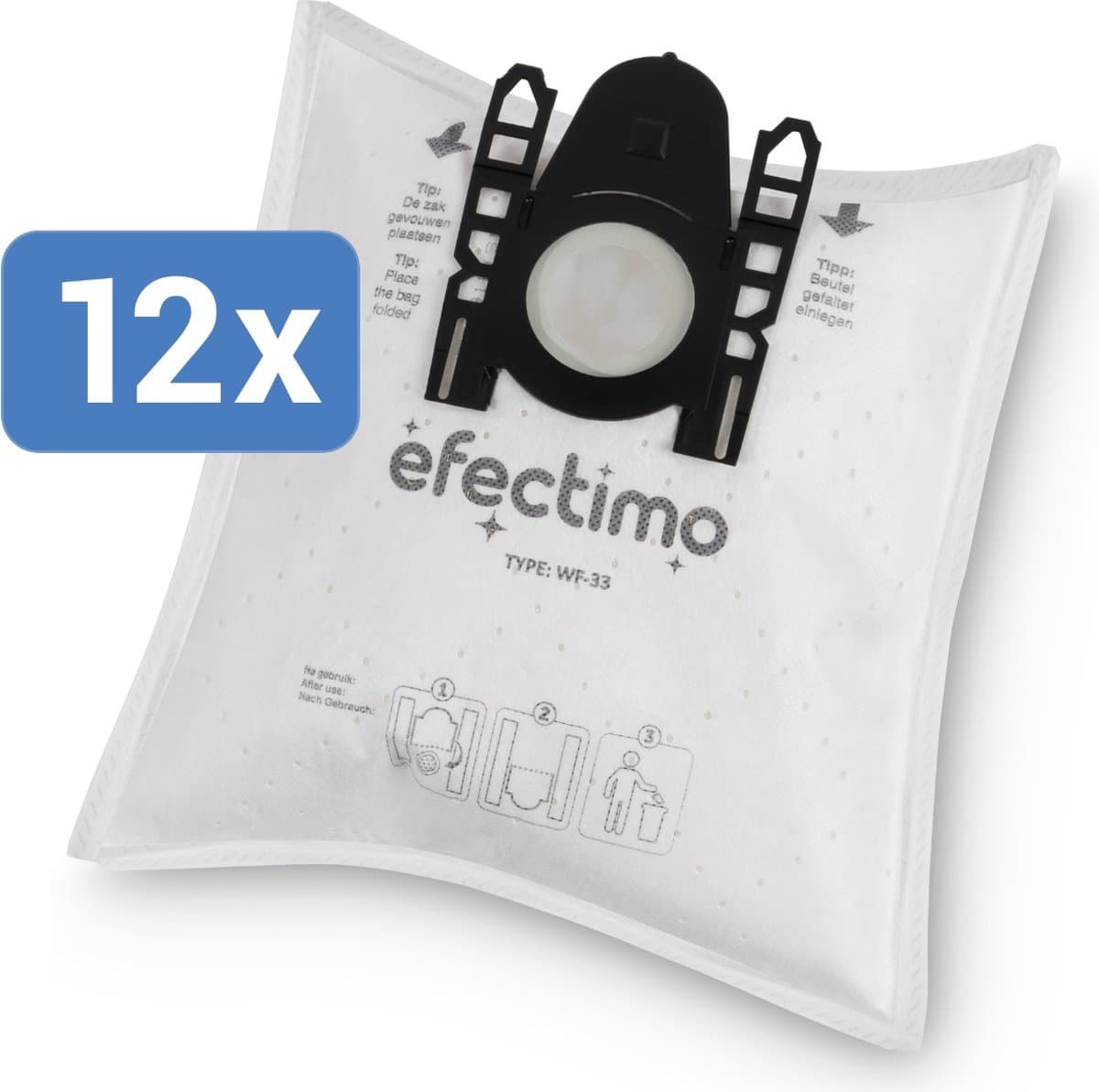 si52 stofzuigerzak voor Bosch en Siemens van efectimo - 12 stuks - drielaags topkwaliteit microvezel - geschikt voor: Siemens Synchropower Stofzuigerzak - Stofzuigerzakken Siemens Z 3.0 en stofzuigerzakken s152 Bosch Siemens — afbeelding 1