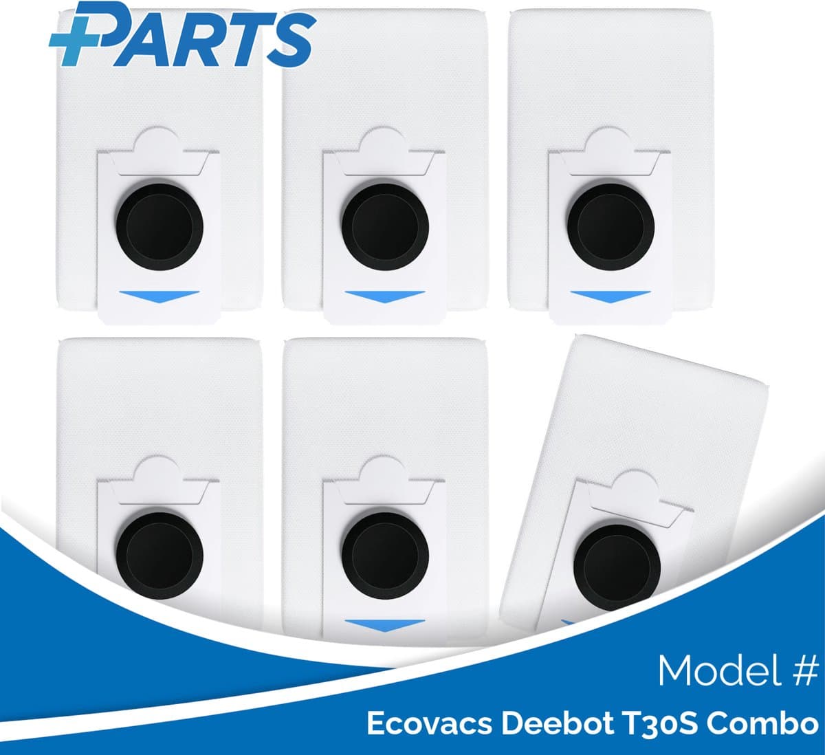 Ecovacs Deebot T30S Combo Stofzakken (6 Stuks, Plus.Parts® alternatief voor DDB030028) — afbeelding 1