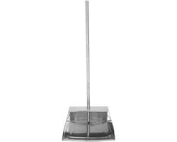 Stofblik met steel - Stoffer en blik - Efficiënt schoonmaken - Roestvrij staal - 73 cm - Zilver