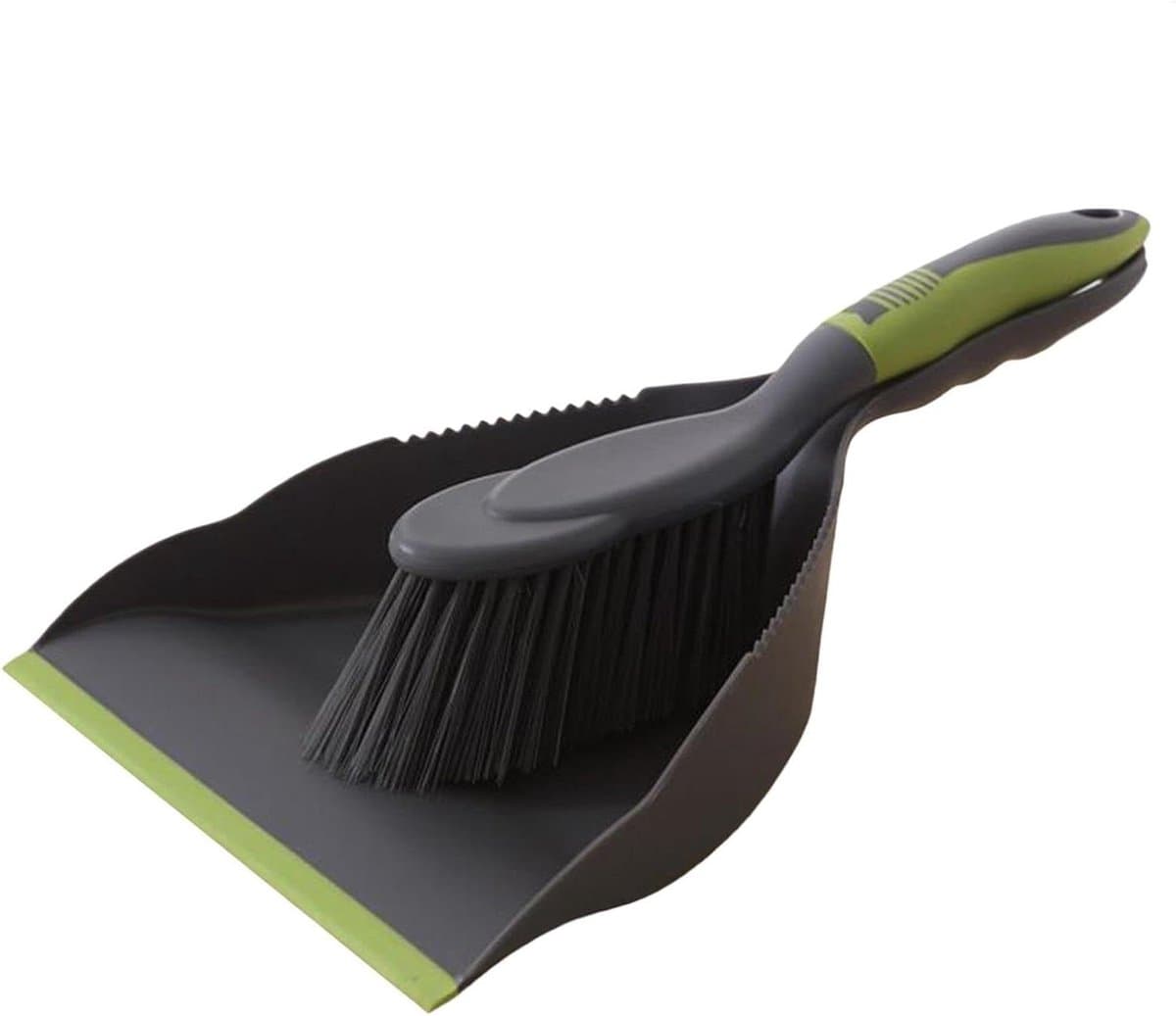 Kleine Bezem Stofpan - Reinigingsset Desktop - Bureau Schoonmaken - Gekartelde Rand - 11 cm Hoog - Wit — afbeelding 1