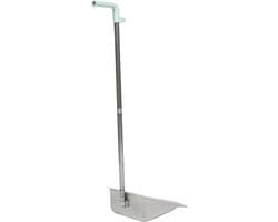 Stofblik met steel - Veegblik metaal - Staand schoonmaken - Roestvrij staal - 80 cm lengte - Zilver