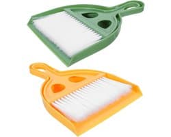 Stoffer en Bezem Set - Handbezem Stoffer - Bureau Schoonmaken - Compact en Draagbaar