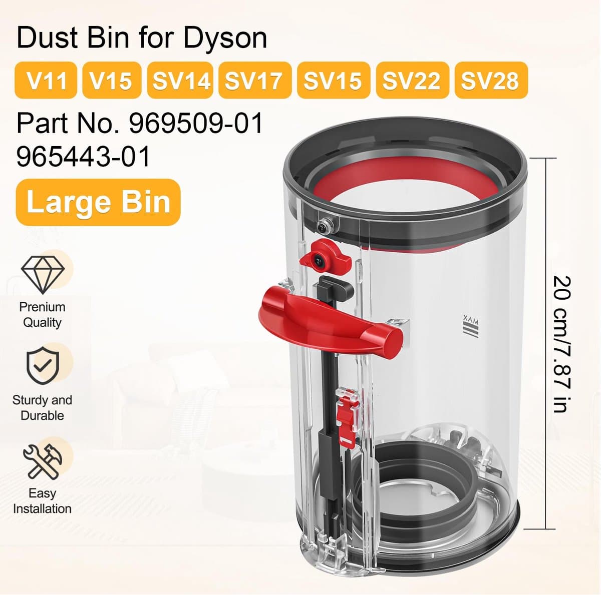 Stofreservoir Geschikt voor Dyson V11 V15 SV14 SV15 SV22 SV17 Animal Absolute Total stofzuigers-Belle's product — afbeelding 1
