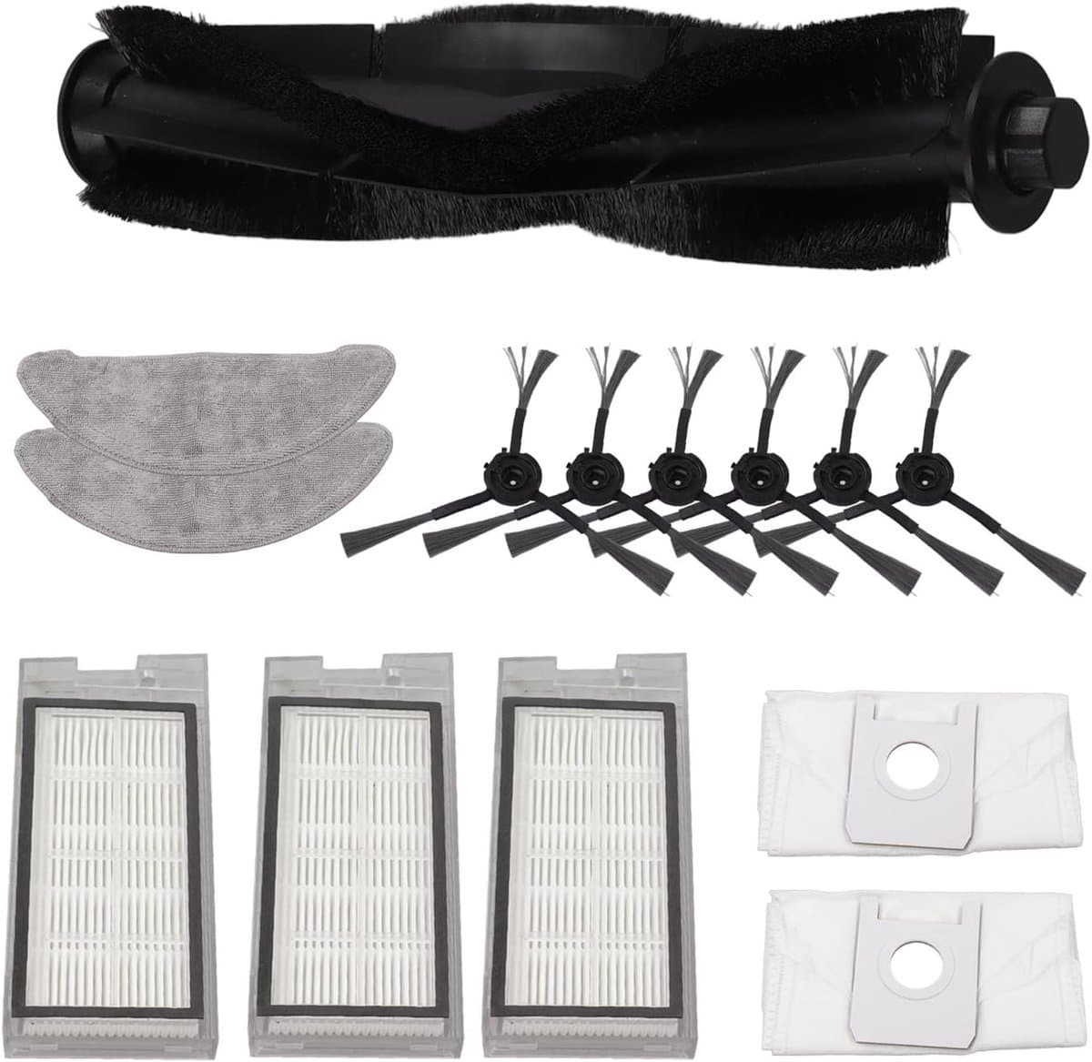 Stofzuiger Accessoire Kit - Borstel, Stofzak Vervanging - Schoonmaken Set 11 stks voor Robotstofzuiger - Inclusief 1 Hoofdborstel, 3 Filters, 2 Stofzakdoeken, 1 Paar Zijborstels — afbeelding 1