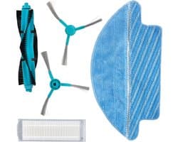 PARTS4® Robotstofzuiger vervangingsset geschikt voor Cecotec Conga 3290 t/m 3790 series | 5-delige set met middenborstel, zijborstel (2 x), lamellen filter, mop doek