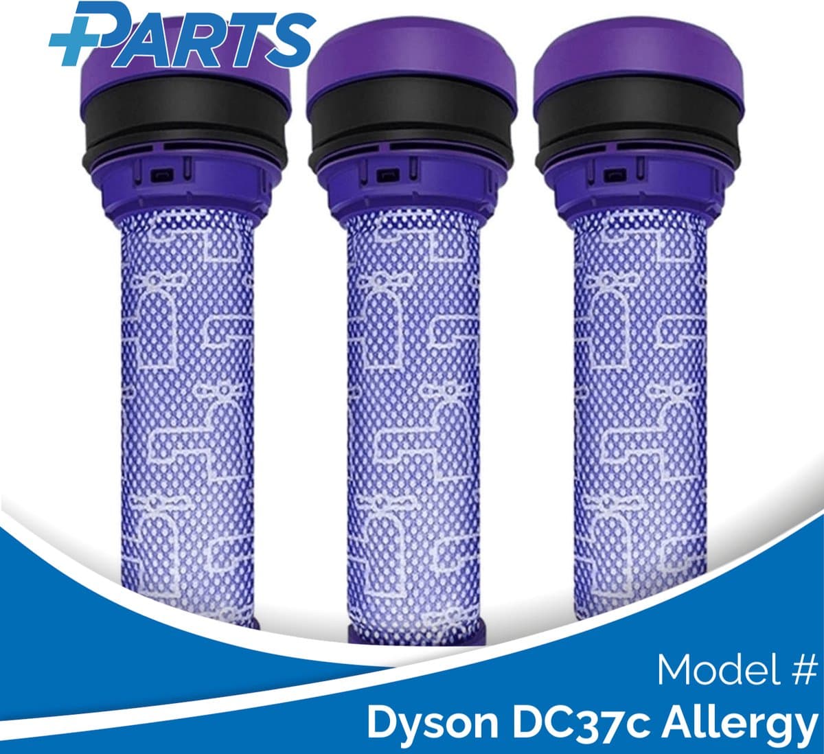 Dyson DC37c Allergy Filters (3 Stuks, Plus.Parts® alternatief voor 923413-01) — afbeelding 1