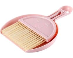 Hand Bezem Stofpan - Kleine Schoonmaakset - Huishoudelijk Schoonmaken - Reiniging van Hoeken - Compact Ontwerp - Grijs