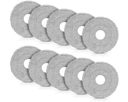 Verpakking Geschikt voor 10 wasbare microvezel reinigingsdoekjes Geschikt voor de robotstofzuigers Dreame L10s Ultra Gen 2 / L10s Pro Ultra / X40 Ultra / X40 Master / L40 Ultra / X50 Ultra Complete / Mova E30 Ultra.