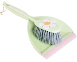 Reinigingsborstel en stoffer - Handveger blik - Kruimels opruimen - Schuine borstelharen - 22.5 x 8.5 cm - Multicolor