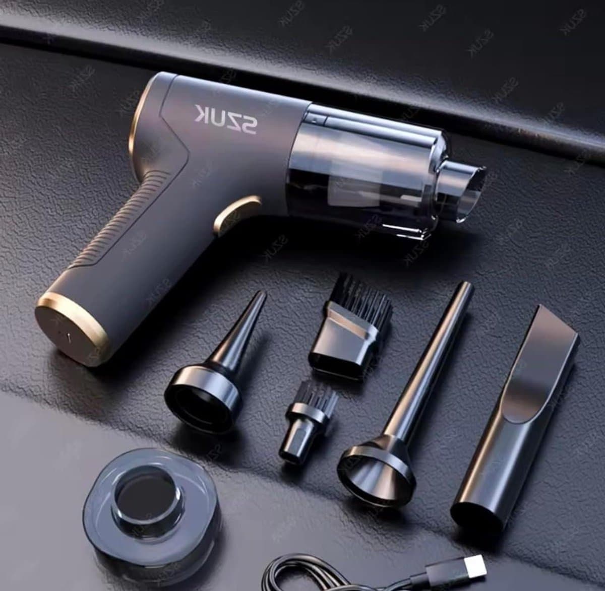 Draagbare Kruimeldief - Handstofzuiger Krachtig - Auto Huis Reinigen - 98000PA Zuigkracht - 4000 mAh Batterij - Mat Zwart — afbeelding 1