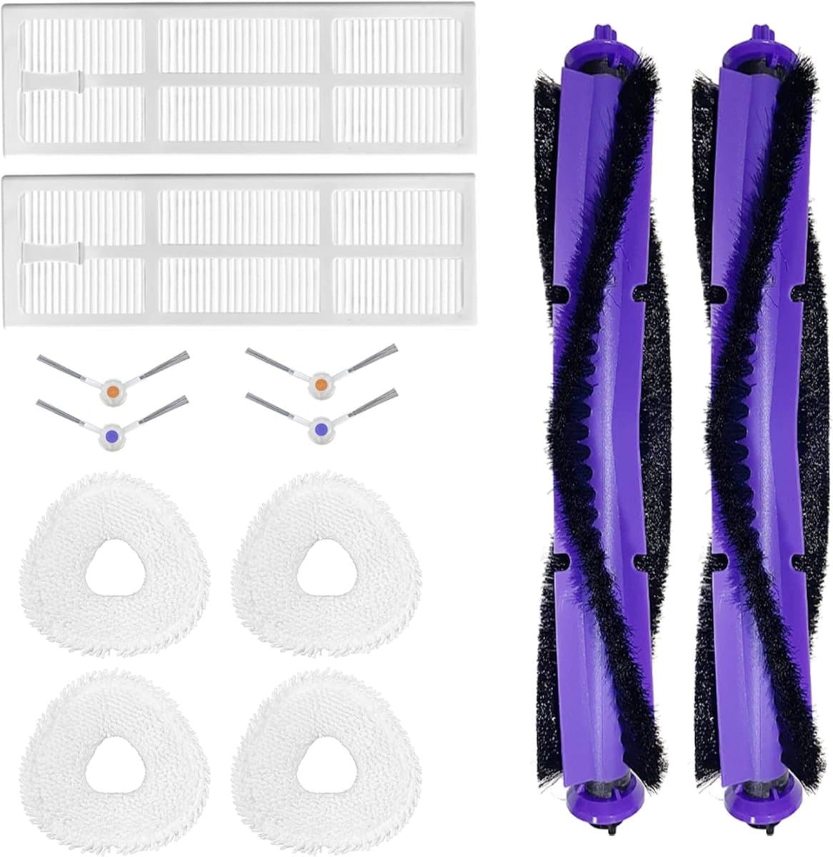 Vervangende accessoires Geschikt voor Narwal Freo robot stofzuiger accessoires set 2X borstels 2X filters 4X dweilen 4 zijborstels — afbeelding 1
