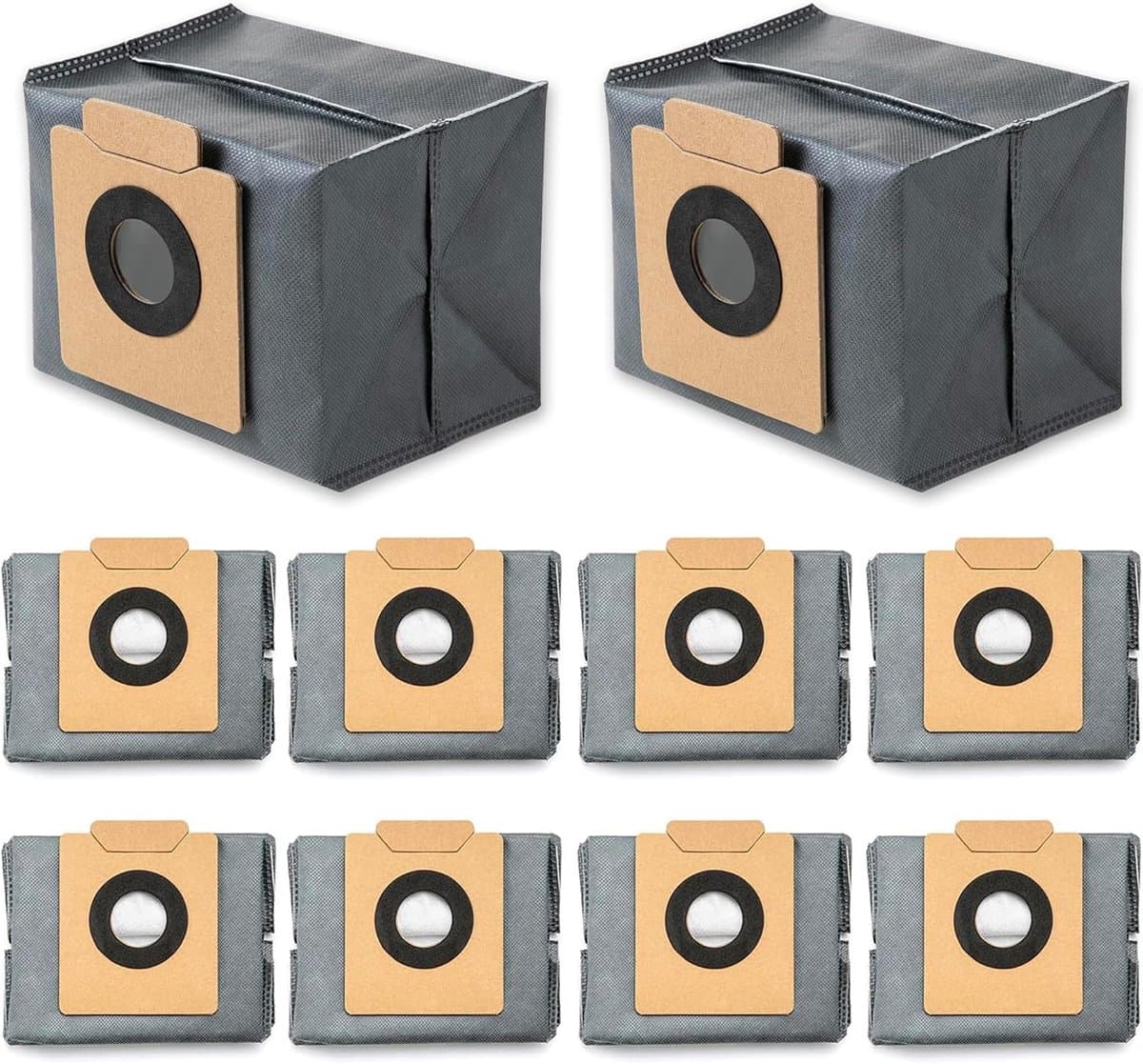 10 stuks Stofzuigerzakken geschikt voor Eufy Clean X8 Pro / X10 Pro Omni - Stofzuigerzakken - reservezakken - accessoireset - Accessoires voor stofzuigerzakken - stofzak - Grijs — afbeelding 1