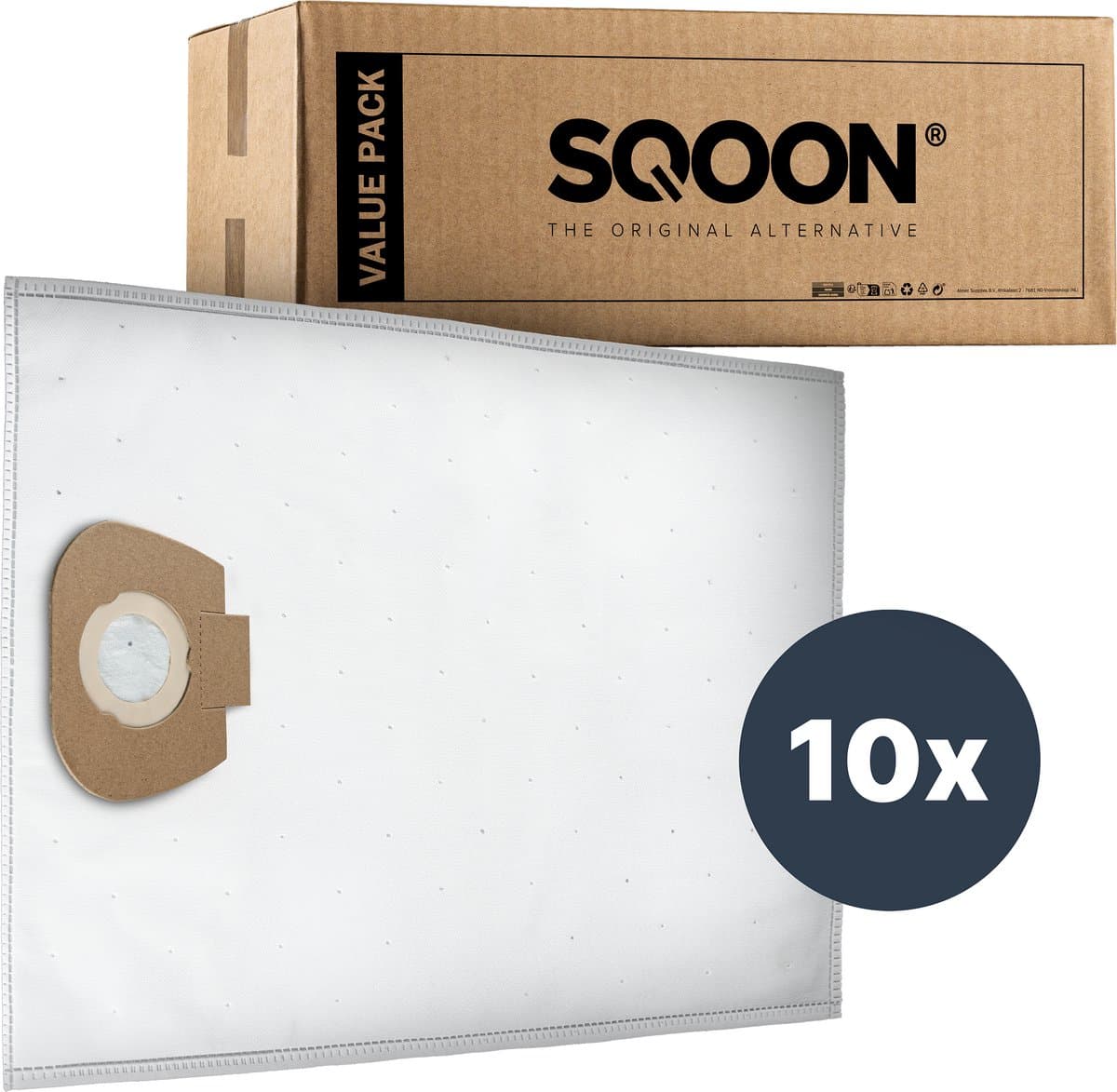 SQOON® Stofzuigerzakken Geschikt voor Nilfisk Alto / WAP / KEW AERO 20/25 & Makita VC2010 / VC2512 / VC3011 - 10 Stuks — afbeelding 1