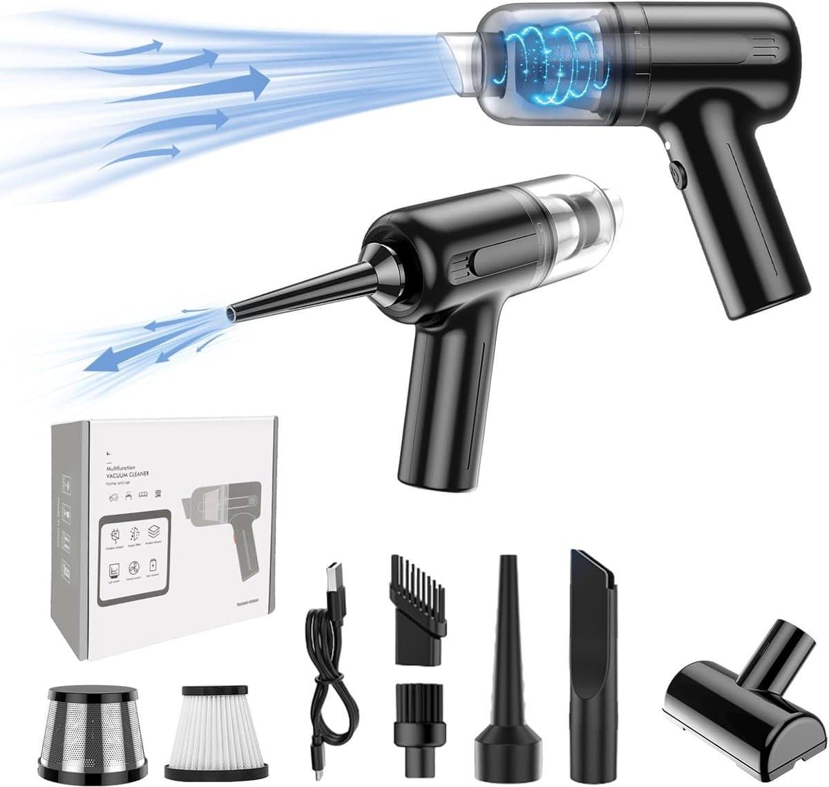 Multifunctionele 5 in 1 Mini Handstofzuiger - Snoerloos, Oplaadbaar en Draagbaar voor Auto en Huis — afbeelding 1