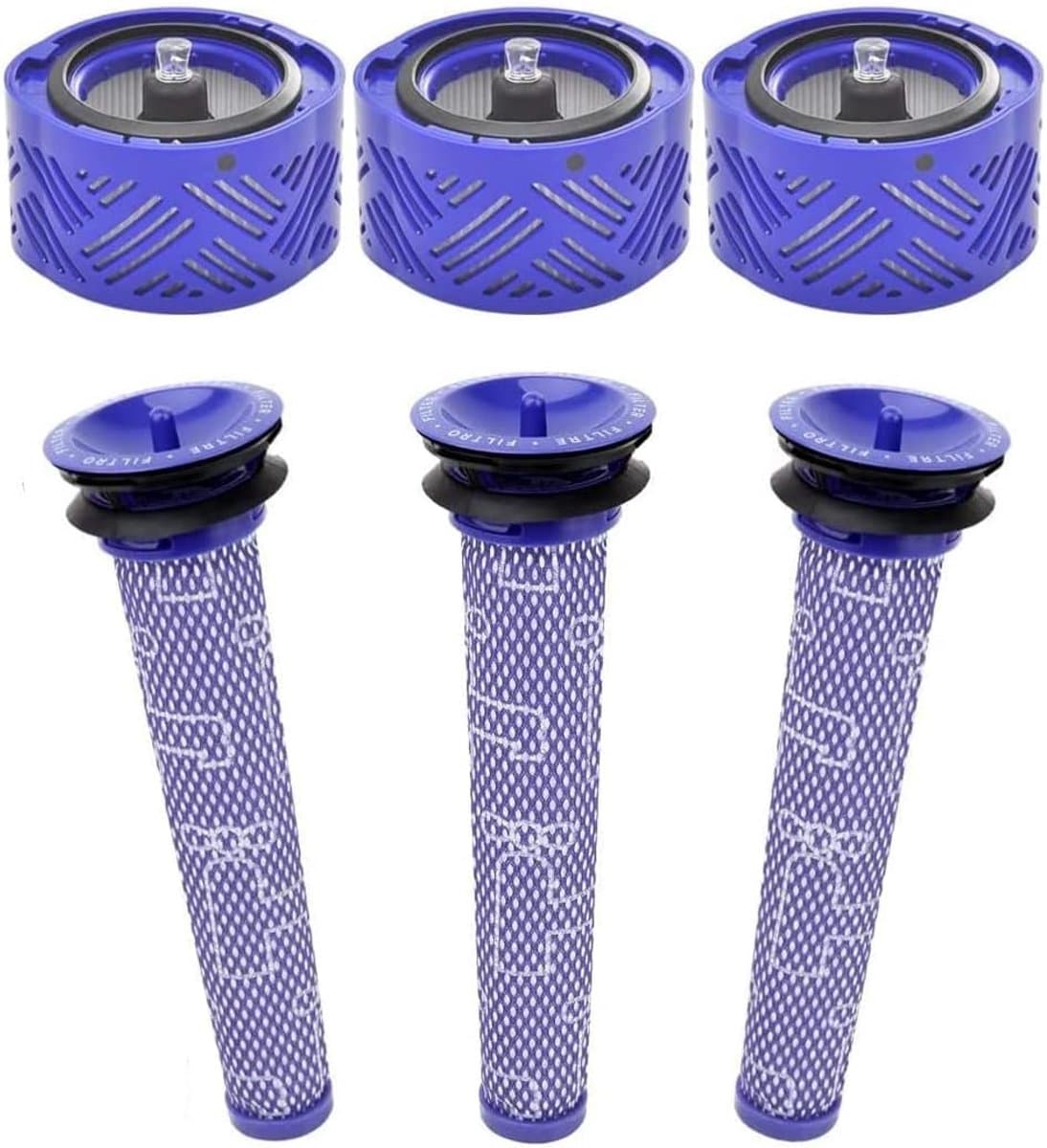 6-stucks vervangende HEPA-filters voor voor- en na-motor voor Dyson V6 DC58 DC59 DC62 DC72 DC74 SV03 SV04 SV05 SV06 SV07 SV08 SV09 Absolute Animal Motorhead stofzuiger — afbeelding 1