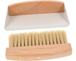 Mini Stoffer Vuilblik - Reinigingsset Bureau - Bureau Schoonmaken - Flexibele Haren - 15.5X10.5X4CM - Wit