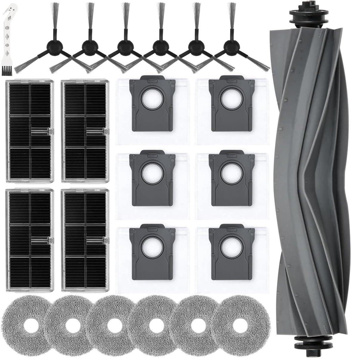 JGS Premium - Accessoire set voor robotstofzuiger met 24 stuks - Hoofdborstel, stofzakken, dweilpads, filters, zijborstels - Geschikt voor verschillende modellen — afbeelding 1