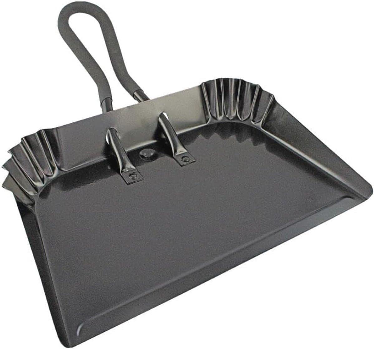 Extra Grote Industriële Metalen Stofpan 17" - Duurzaam Gepoedercoat Staal - Ideaal voor Grote Schoonmaak - Comfortabel Rubberen Grip Handvat — afbeelding 1