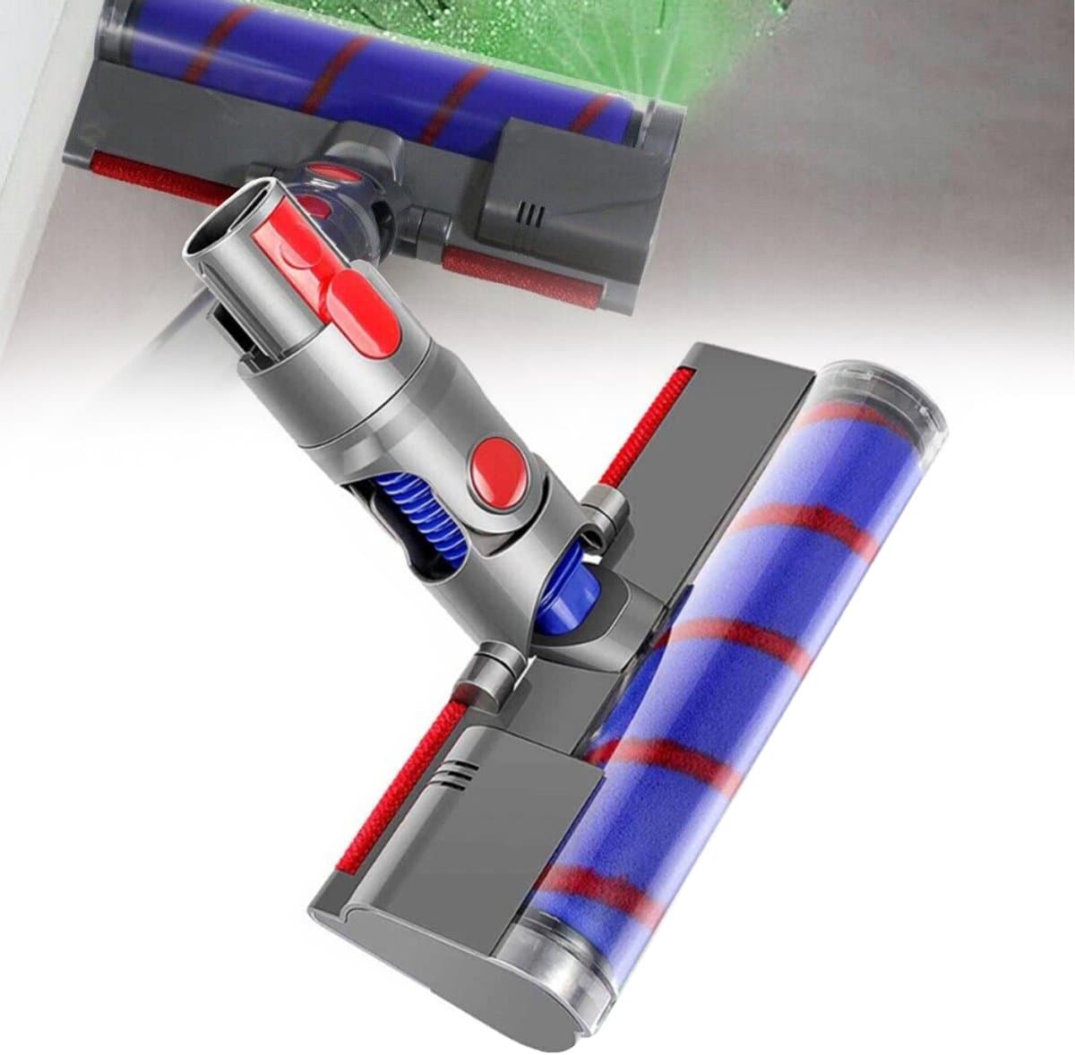 Vloerborstelmondstuk - Gemotoriseerde turboborstelkop voor Dyson V7 V8 V10 V11 – Tapijtborstelmondstuk - met LED-verlichting - Voor handstofzuigers – Borstelkopaccessoire — afbeelding 1